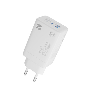 Chargeur rapide NCC 65W GaN USB-A + 2 USB-C PD 3.0 C101-065-EU Chargeur multifonction pour ordinateur portable, tablette et smartphone Blanc - Product Image 1