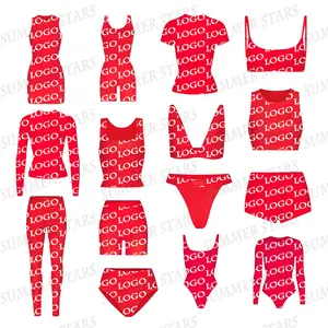 2023 LOGO personnalisé maigre côtelé débardeur Leggings haute extensible Sport tenues côtelé confortable salon porter femmes deux pièces pantalon <span class=keywords><strong>ensemble</strong></span> - Product Image 1