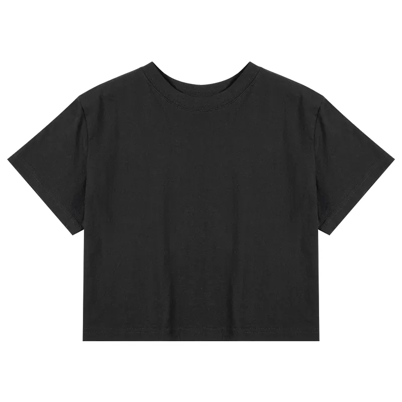 Fabriek Groothandel Womens Sweatshirt Sexy Tshirt Losse Pasvorm Custom Logo Casual Crop Top Meisjes Effen Tshirt