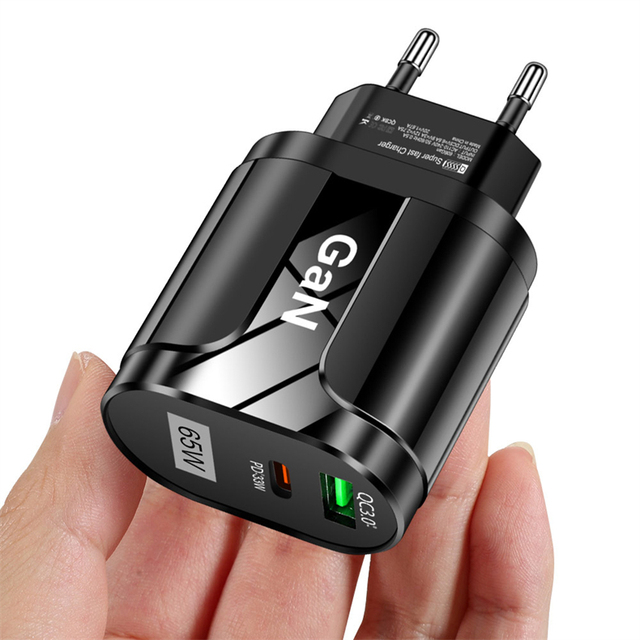 Factory Wholesale Price 33W Gan USB Wall Charger PD QC3.0 Fast Charging Universal Plug for Cellphone Laptop (USB Type-C Ports)