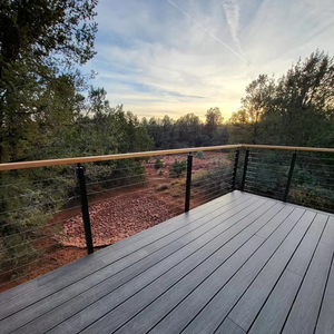 Side Mounted 42'' Post Metal Wire Handrail Fence for Exterior Balcony Deck Simple Design Stairs Stainless <strong>Steel</strong> Cable <strong>Railing</strong> - Product Image 3
