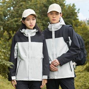 Women Outdoor Jacket Waterproof Full Sleeve Natural Waist With Printing For Camping Hiking - Product Image 2