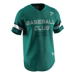 Kaus Baseball Jepang pria bordir kustom kaus bisbol kerah V seragam pria - Product Image 3