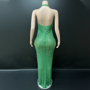 Novance Y4545 Prodotti di Tendenza, Abiti <span class=keywords><strong>da</strong></span> Sera Verdi con Frange di Strass Scintillanti per Donne, Elegante Vestito per <span class=keywords><strong>Cerimonia</strong></span> di Laurea - Product Image 3