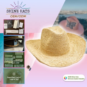 Chapeau de <span class=keywords><strong>paille</strong></span> en raphia brodé sur mesure de haute qualité Shinehats OEM 2026, modèle <span class=keywords><strong>Sombrero</strong></span> Paja Chapeaux <span class=keywords><strong>Paille</strong></span> Crochet, fait main avec couronne en relief - Product Image 1