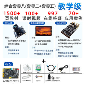 บอร์ด ACX720 Artix-7 FPGA พร้อมจอสัมผัส OV5640 ความเร็วสูง ชุดคอมโบ ADDA ACX720 จอแสดงผล ADDA แพ็คเกจคอมโบ W1127 - Product Image 6