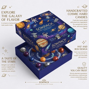 Cosmic <strong>Galaxy</strong> Themed Hard Candy <strong>Gift</strong> Box With Orbit Inner Tray Two Piece Lid &amp; Base Sweet Packaging Box for Confectionery - Product Image 1