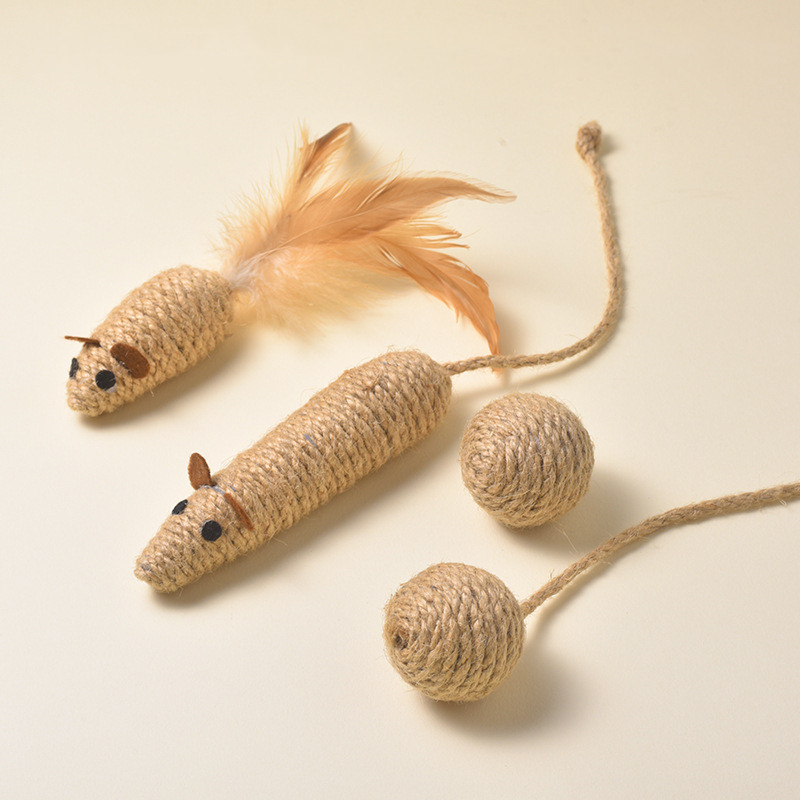 Interactive Hemp Rope cat Ball Scratching