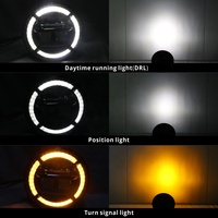 Phare de moto à 7 LED, projecteur LED, feux de brouillard LED pour Wrangler, feux latéraux clignotants pour camion, projecteur LED pour moto