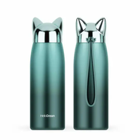 Gobelet d'isolation d'oreilles de chat et de renard mignon Double couche en acier inoxydable Thermos bouteille d'eau gobelet sous vide