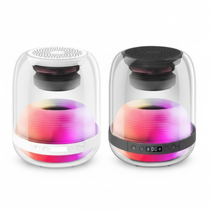Haut-parleur Bluetooth intelligent pour maison connectée avec lumière LED colorée, batterie rechargeable sans fil, microphone intégré 2.0 canaux - Product Image 1