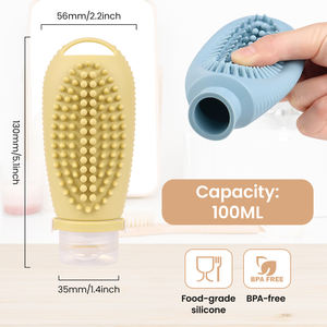 Botella Portátil de Silicona Reutilizable de 100 ml para Viajes y Vida en Autocaravanas (Rellena Lociones y Líquidos) - Product Image 2