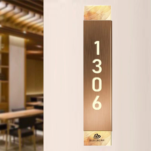 2025 nouveau Dsymbol Design acier inoxydable illuminé LED numéro de porte d'hôtel signalisation appartement chambre plaques de porte maison numéro moderne - Product Image 3