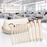 Pinceaux de maquillage professionnels en poils synthétiques, 12 pièces, avec logo personnalisé, pinceaux de maquillage originaux, pinceaux de maquillage de luxe uniquement