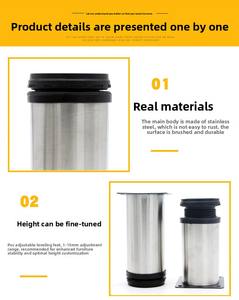 Pieds d'<span class=keywords><strong>armoire</strong></span> télescopiques réglables Pieds de meubles en métal à hauteur réglable pour <span class=keywords><strong>armoire</strong></span> de canapé - Product Image 6