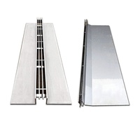 Plaque de couverture à fentes en acier inoxydable 304, moderne et polie, pour caniveau de drainage linéaire en forme de U, pour évier de cuisine et égout, facile à installer