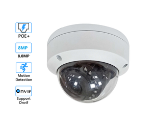 Caméra dôme IP POE 8MP <span class=keywords><strong>4K</strong></span> de haute qualité, vision nocturne infrarouge, système de sécurité CCTV filaire pour la sécurité à domicile et en extérieur, NVR - Product Image 2