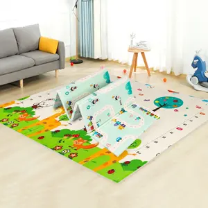 Alfombrilla de juego suave y bonita para bebé, alfombrilla plegable para gatear para niños, suelo de juegos