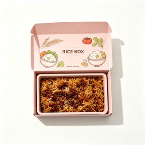 Caja de Embalaje Plegable para Pollo Asado BBQ, Caja para Arroz con su Información Personalizada, Contenedor de Comida para Llevar con Tapa - Product Image 2