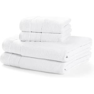Serviettes d'hôtel de luxe 5 étoiles, blanches, logo personnalisé, séchage rapide, couleur unie, 100% coton, ensemble de serviettes pour le visage, les mains et le bain - Product Image 6