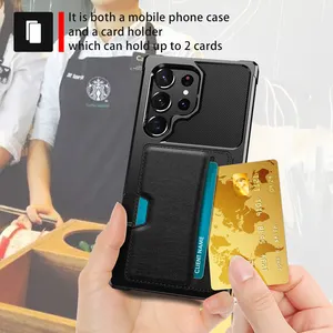 for Samsung s24 ultra shockproof card slot cell phone cover pu leather phone case with magnetic for iPhone 15 14 13 11