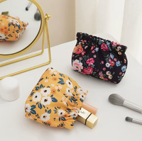 Pochette Mini Tendance à Fermeture Automatique Motif Floral, Organisateur de Rouge à Lèvres à Pression, Sac de Voyage Élégant et Étanche, Porte-Monnaie Portable