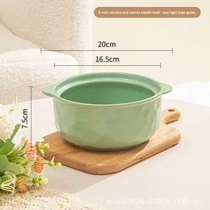 طقم أوعية حساء كبيرة من السيراميك على الطراز الأمريكي من إيسترن روك، آمنة للاستخدام في الميكروويف، أدوات مائدة للعودة إلى المدرسة - Product Image 6