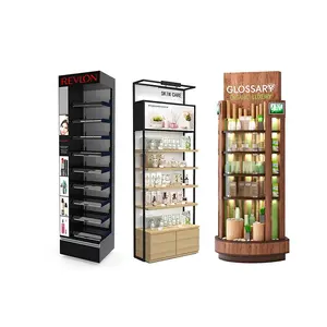 亚克力PVC香水展示玻璃桌面木质超市展示架金属化妆品商店货架和展示柜