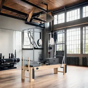 2024 Equipamento comercial de alta qualidade para reformador de Pilates, mais novo conjunto de trabalho em madeira maciça dobrável, Pilates quente de alta temperatura