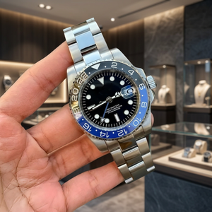 นาฬิกา GMT NH34 S โลโก้ Seiko กลไกสปอร์ต ขนาด 20 มม. หน้าปัด MOD สำหรับดำน้ำ กันน้ำ คริสตัลอะนาล็อก สายสแตนเลส - Product Image 3