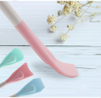 Brosse à masque facial double embout en silicone, spatule de mélange manuelle, brosse spéciale en silicone pour masque de boue beauté
