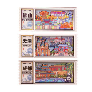 Usine Logo personnalisé époxy bois Mdf Berlin allemagne ville touristique Souvenir billet Style aimants <span class=keywords><strong>de</strong></span> réfrigérateur en bois pour la décoration <span class=keywords><strong>de</strong></span> la maison - Product Image 1