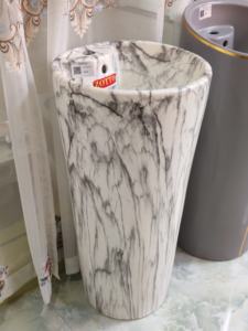 Soporte de <span class=keywords><strong>lavabo</strong></span> económico para sanitarios, <span class=keywords><strong>lavabo</strong></span> de <span class=keywords><strong>pedestal</strong></span> redondo de cerámica de una pieza para baños - Product Image 5