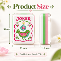 160 Buah Set Mahjong Amerika Ubin Motif Bunga Taman Segar Titik Retak Bams Jokers Kosong Cadangan Akrilik Lapis Ganda Grosir