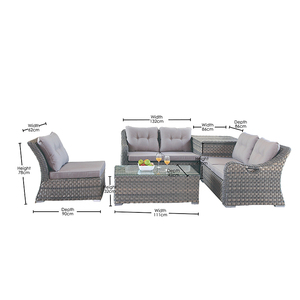 OSMEN NARCISSUS-<span class=keywords><strong>Tumbona</strong></span> de mimbre para jardín, 2 plazas, módulo de brazo derecho, sofá, silla de mimbre para uso en <span class=keywords><strong>terraza</strong></span> al aire libre - Product Image 6