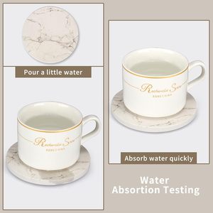 <span class=keywords><strong>Posavasos</strong></span> Absorbentes de Mármol Blanco y Cerámica: <span class=keywords><strong>Posavasos</strong></span> <span class=keywords><strong>Personalizados</strong></span> para Bodas, Juego de <span class=keywords><strong>Posavasos</strong></span> Estilo Mármol Cerámico - Product Image 3