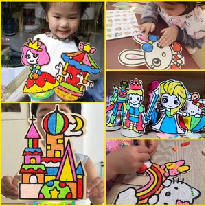 Peinture 3D Flocon de Neige sur Bois, Kit de Peinture DIY Multicolore, Pâte à Modeler Perle Remplie d'Argile, Peinture pour Enfants, Puzzle DIY, Argile Faite à la Main - Product Image 3