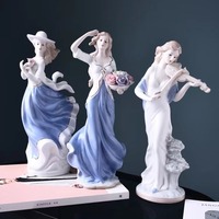 Petites décorations de style européen pour la maison : figurines en porcelaine blanche pour salon, meuble à vin, meuble TV, chambre à coucher – Beauté occidentale