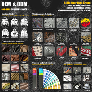 Chaqueta de Aviador de Cuero de Cordero con Bordado, Estampado y Relieve Personalizados para Hombre, Fabricante de Ropa Urbana OEM, Tallas Grandes - Product Image 3