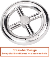 Brûleur rond pour foyer extérieur de 6 pouces, en acier inoxydable 304, pour foyer extérieur au gaz naturel et au propane
