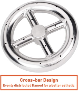 6 Inch Round <strong>Fire</strong> Pit Burner <strong>Ring</strong>, 304 Stainless Steel <strong>Fire</strong> Pit Burner for Natural Gas &amp; Propane <strong>Fire</strong> Pit Fireplace