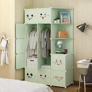 <span class=keywords><strong>Armadio</strong></span> Moderno Pieghevole in Plastica, Cubo Portatile Fai-da-te per Vestiti, Organizzatore con Chiusura, Verde, Arredamento per Camera da Letto, Sala da Pranzo e Officina - Product Image 3
