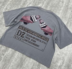 รับผลิตเสื้อยืดสตรีทแวร์ดีไซน์ OEM ผ้าคอตตอนหนา พิมพ์ลายดิจิทัล ทรงดรอปไหล่ ผลิตเสื้อยืดคุณภาพสูงแบบโอเวอร์ไซส์ตามสั่ง - Product Image 4