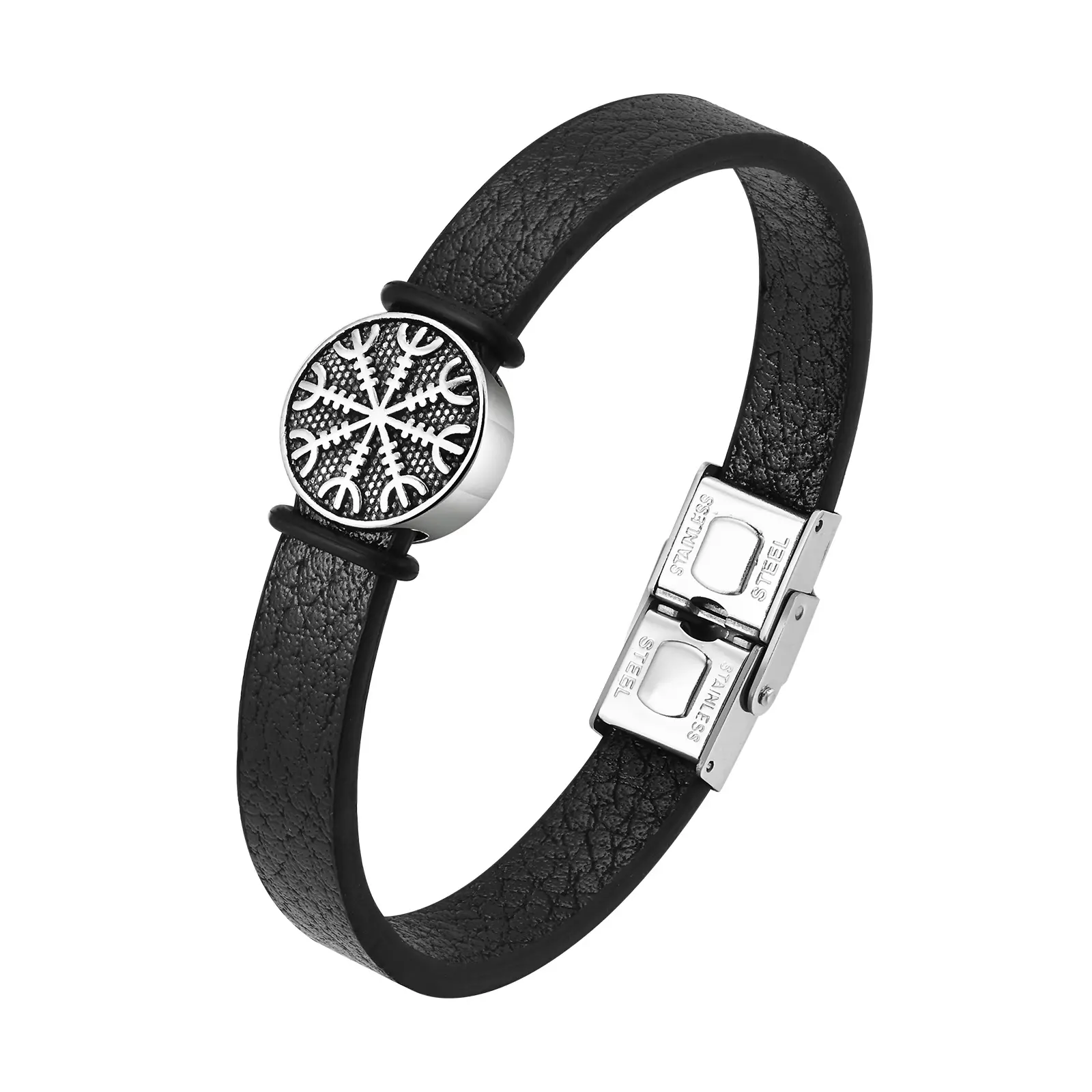 Mode Sieraden Viking Kompas Pu Lederen Armband Voor Mannen