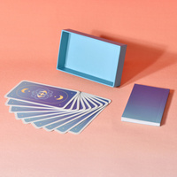 Cartes de tarot personnalisées de qualité supérieure, papier noir 330 g/m², laminé, imperméable, design personnalisé avec boîte de couverture Ciel et Terre