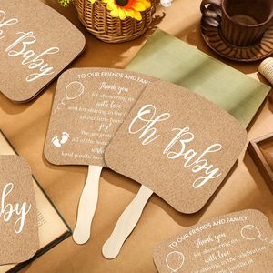 Una piccola farfalla sul tema ventole manico in legno ventaglio A mano A doppia faccia per gli ospiti festa bomboniere forniture Baby Shower bomboniere - Product Image 6