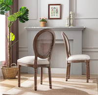 Vente en gros de chaise de banquet antique vintage provincial français en rotin avec dossier en rotin Louis chaise de mariage pour les repas