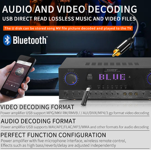 Professional Home KTV Sound System Party Audio Speaker Equipment With Two <b>Wireless</b> <b>Microphones</b> Wooden Home KTV Sound Sys - Product Image 2