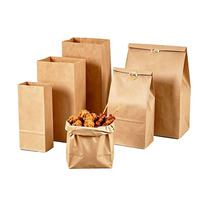Sacs à emporter en papier kraft écologiques et recyclables avec revêtement résistant à la graisse pour l'emballage de snacks et de pâtisseries