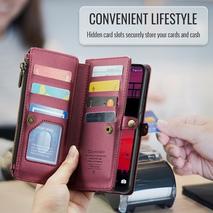 Étui portefeuille multifonction à fermeture éclair avec cordon <span class=keywords><strong>Caseme</strong></span> C36 pour <span class=keywords><strong>Samsung</strong></span> Galaxy S26 Plus S25 Ultra S24 FE A17 A37 A57 Housse en cuir - Product Image 3